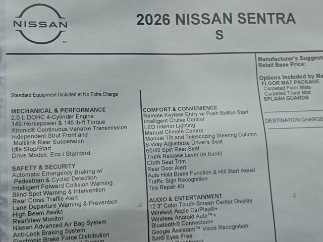 2026 Nissan Sentra S