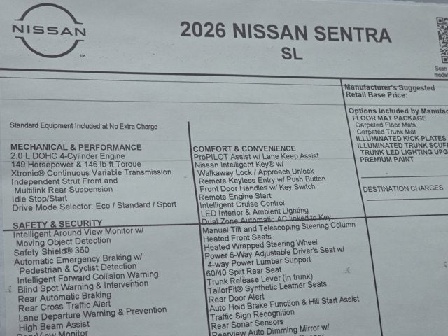 2026 Nissan Sentra SL