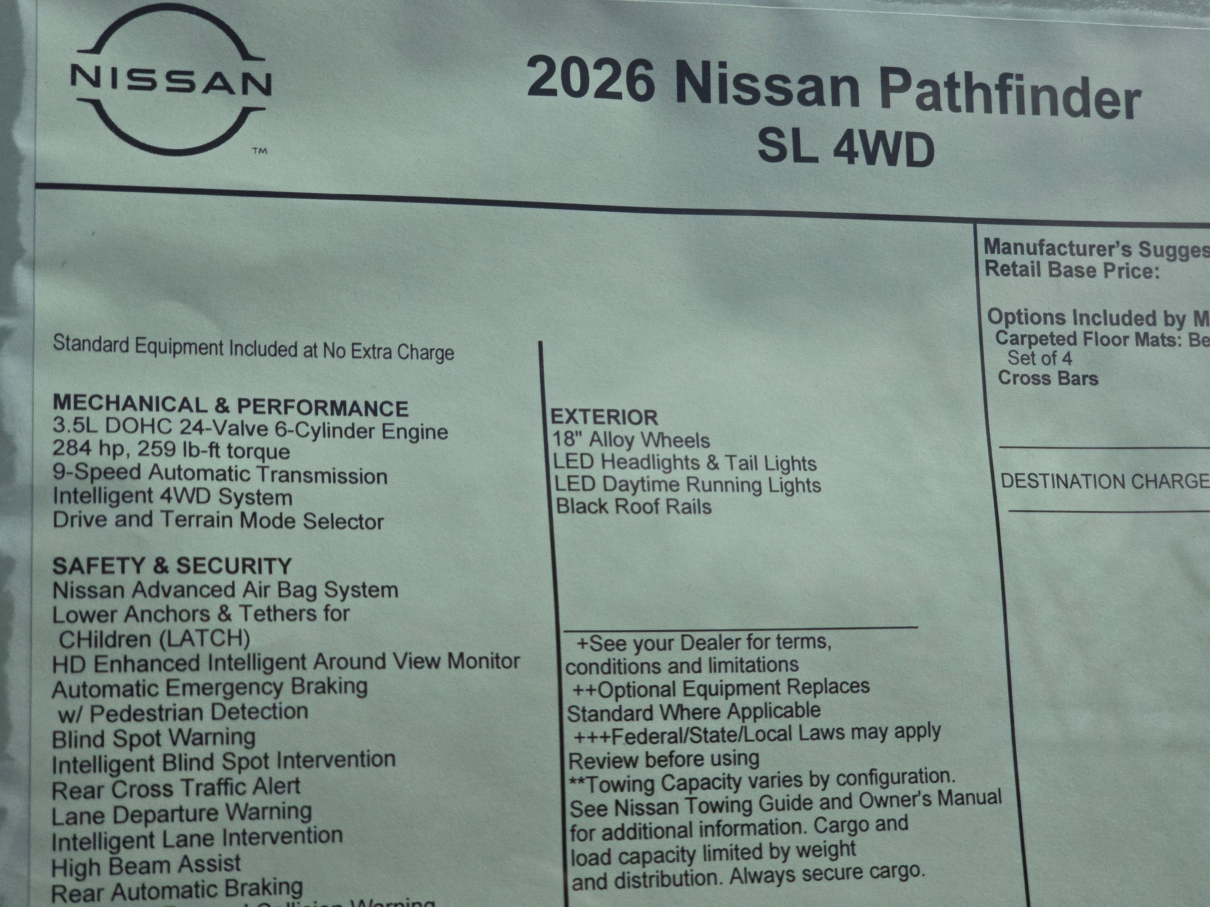 2026 Nissan Pathfinder SL