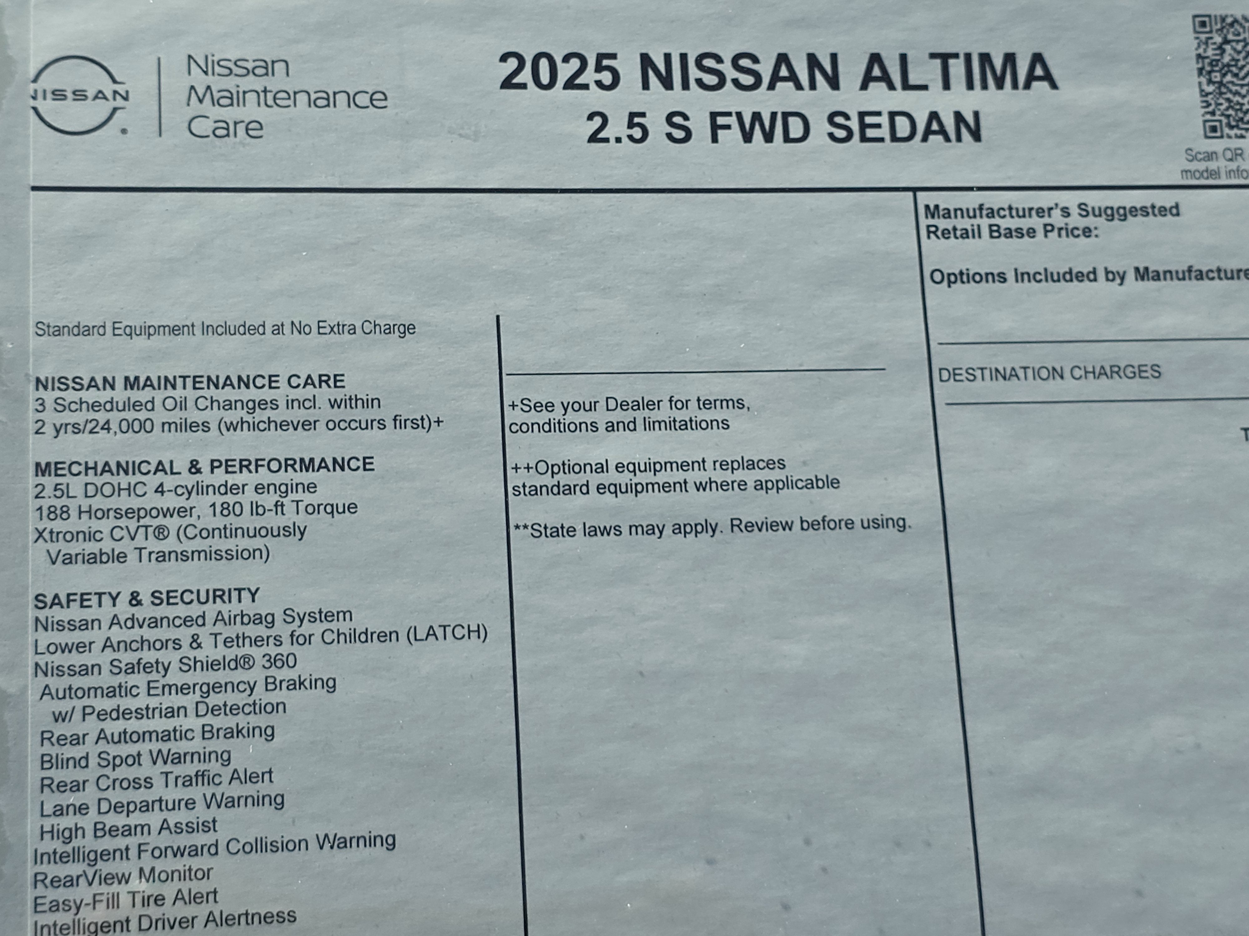 2025 Nissan Altima S