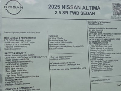 2025 Nissan Altima SR
