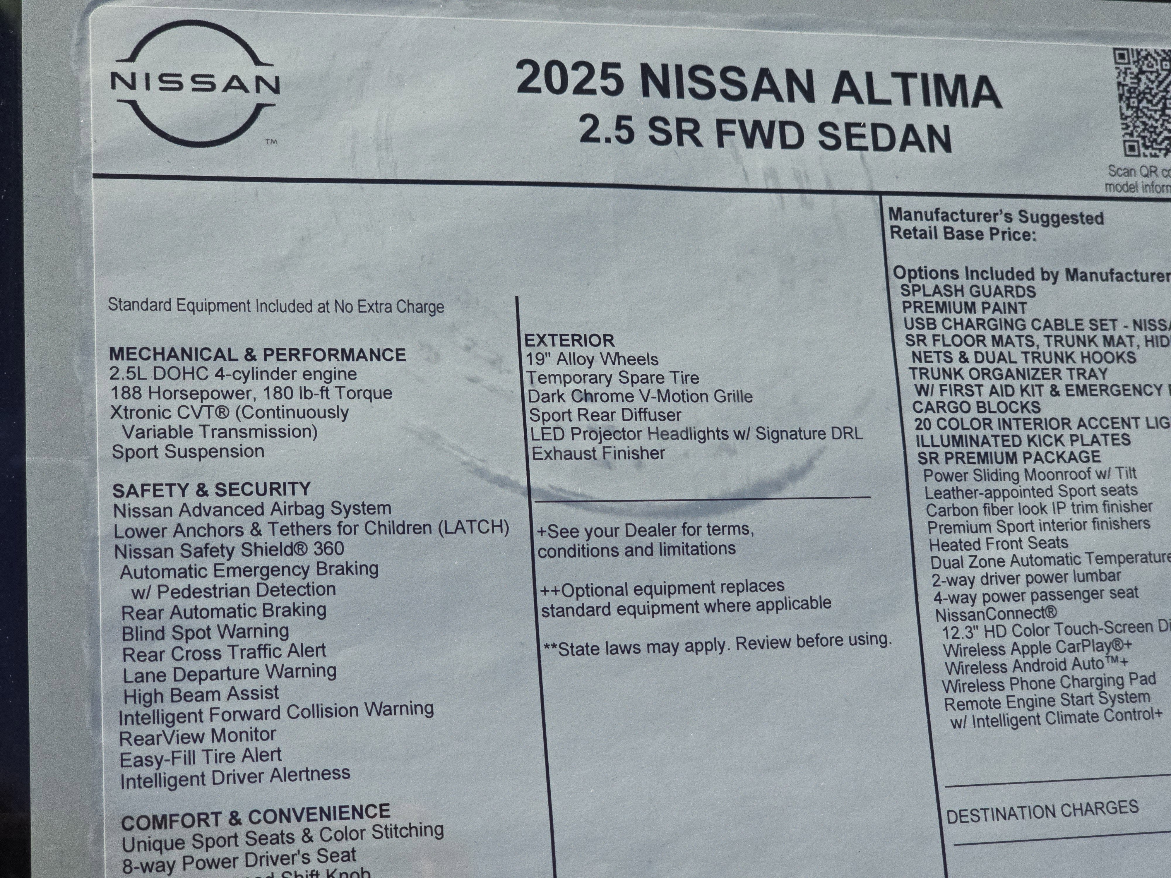 2025 Nissan Altima SR