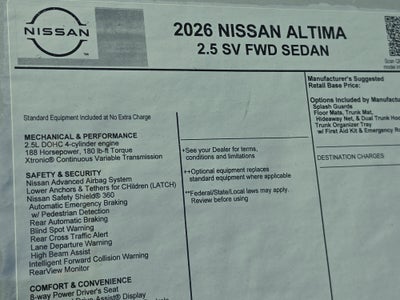 2026 Nissan Altima SV