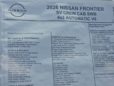 2026 Nissan Frontier SV