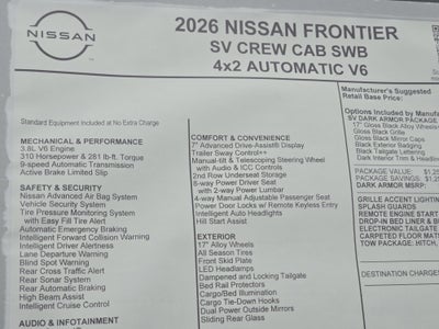 2026 Nissan Frontier SV