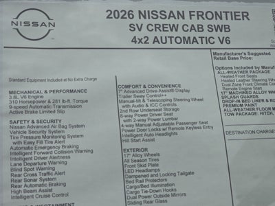 2026 Nissan Frontier SV