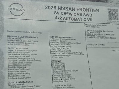 2026 Nissan Frontier SV