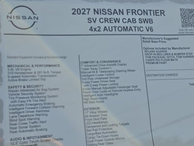 2027 Nissan Frontier SV