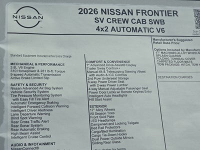 2026 Nissan Frontier SV
