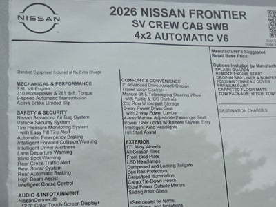 2026 Nissan Frontier SV