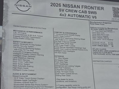 2026 Nissan Frontier SV
