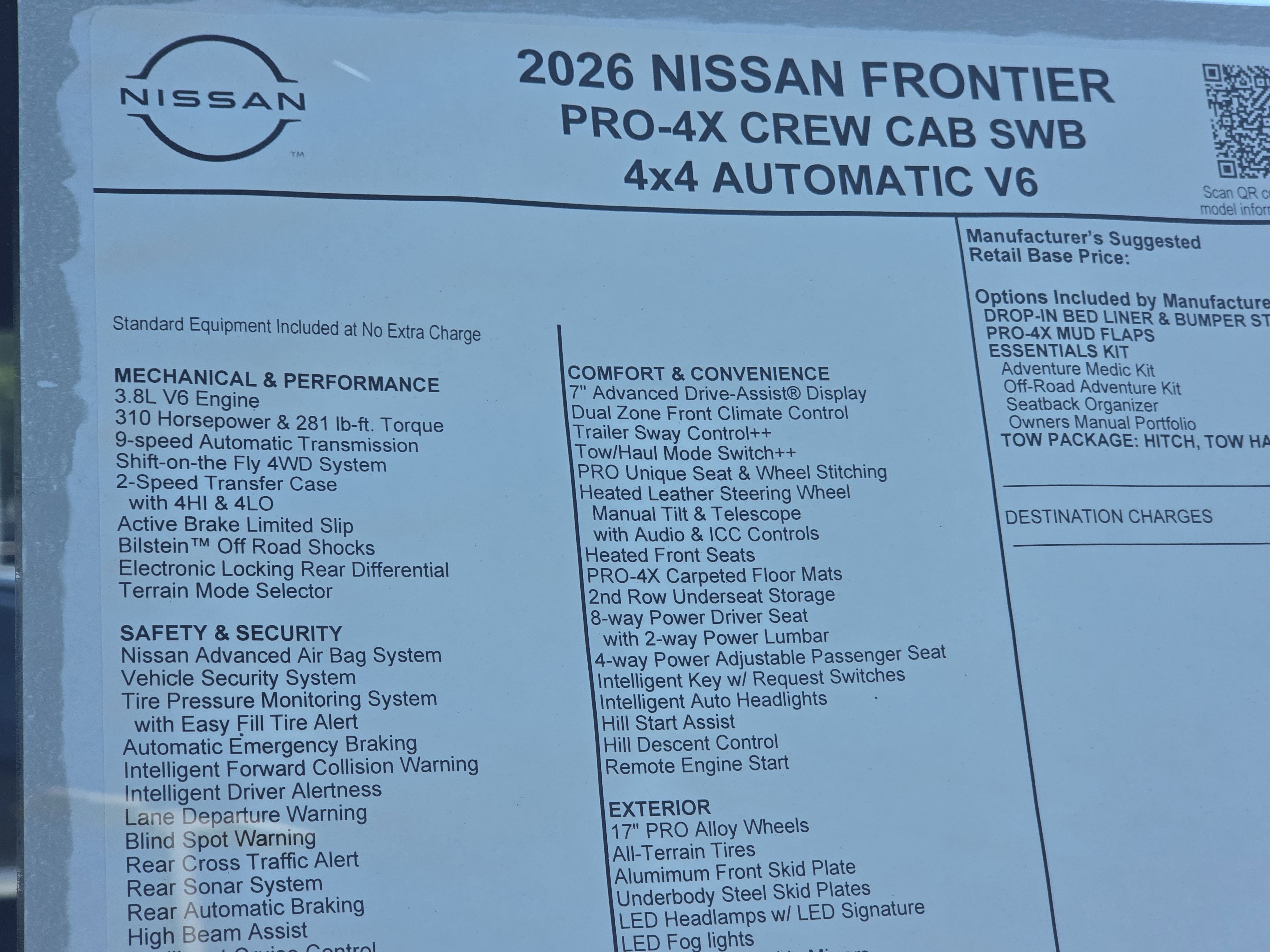 2026 Nissan Frontier PRO-4X