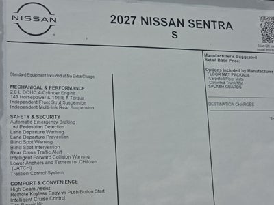 2027 Nissan Sentra S
