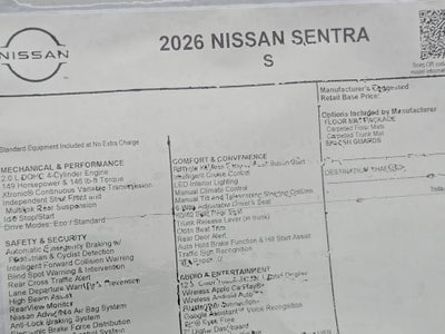 2026 Nissan Sentra S