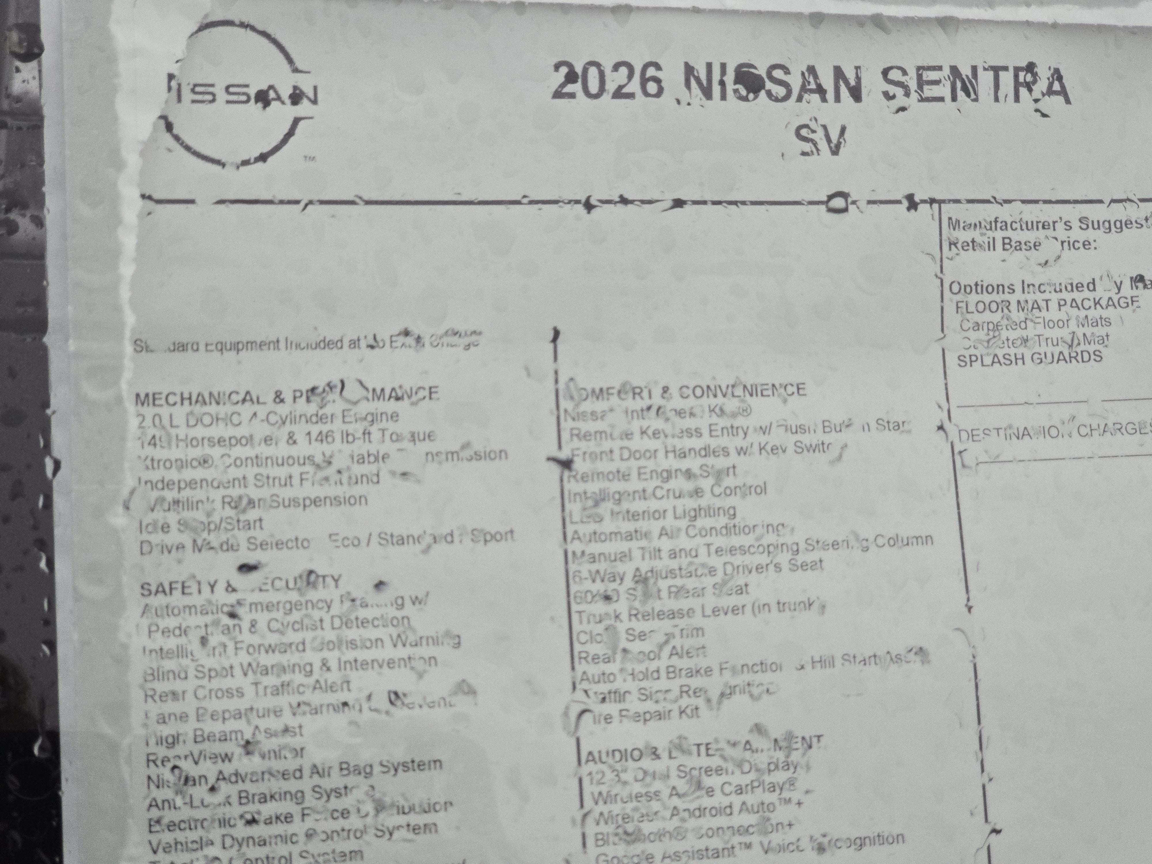 2026 Nissan Sentra SV