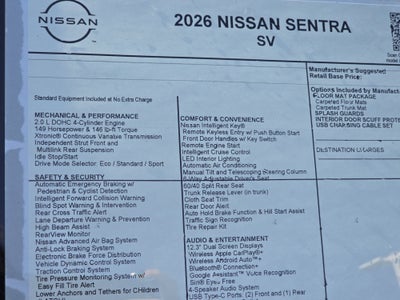2026 Nissan Sentra SV