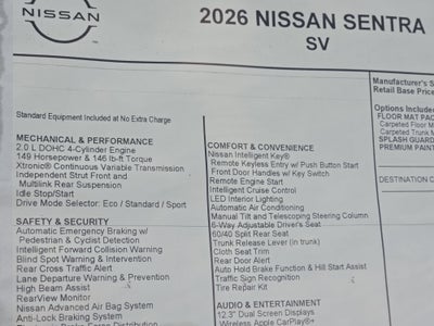 2026 Nissan Sentra SV