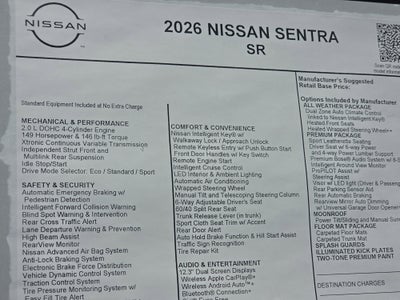 2026 Nissan Sentra SR