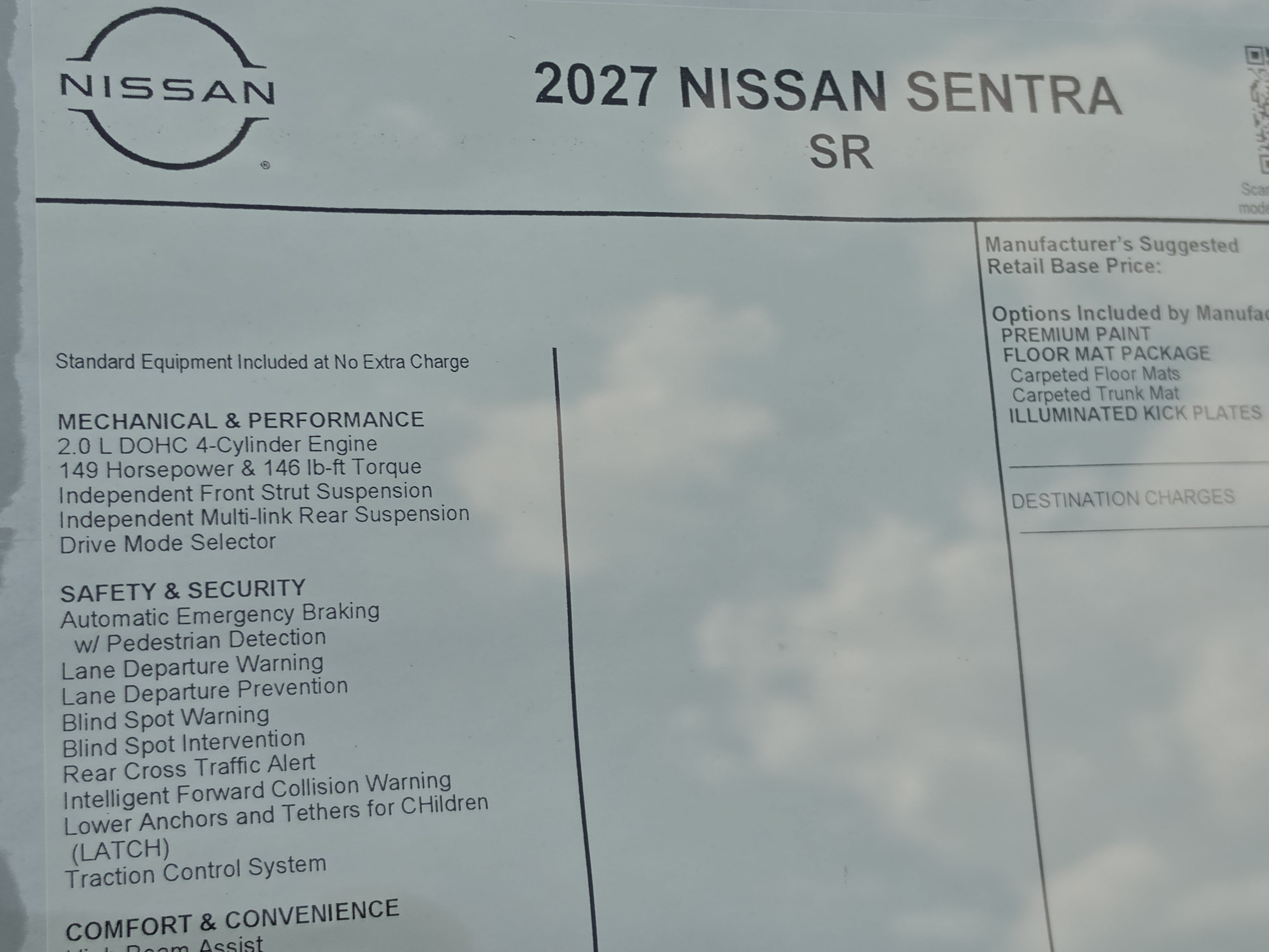 2027 Nissan Sentra SR