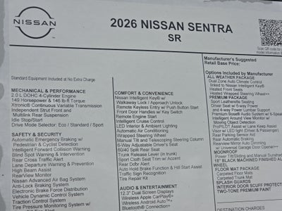 2026 Nissan Sentra SR