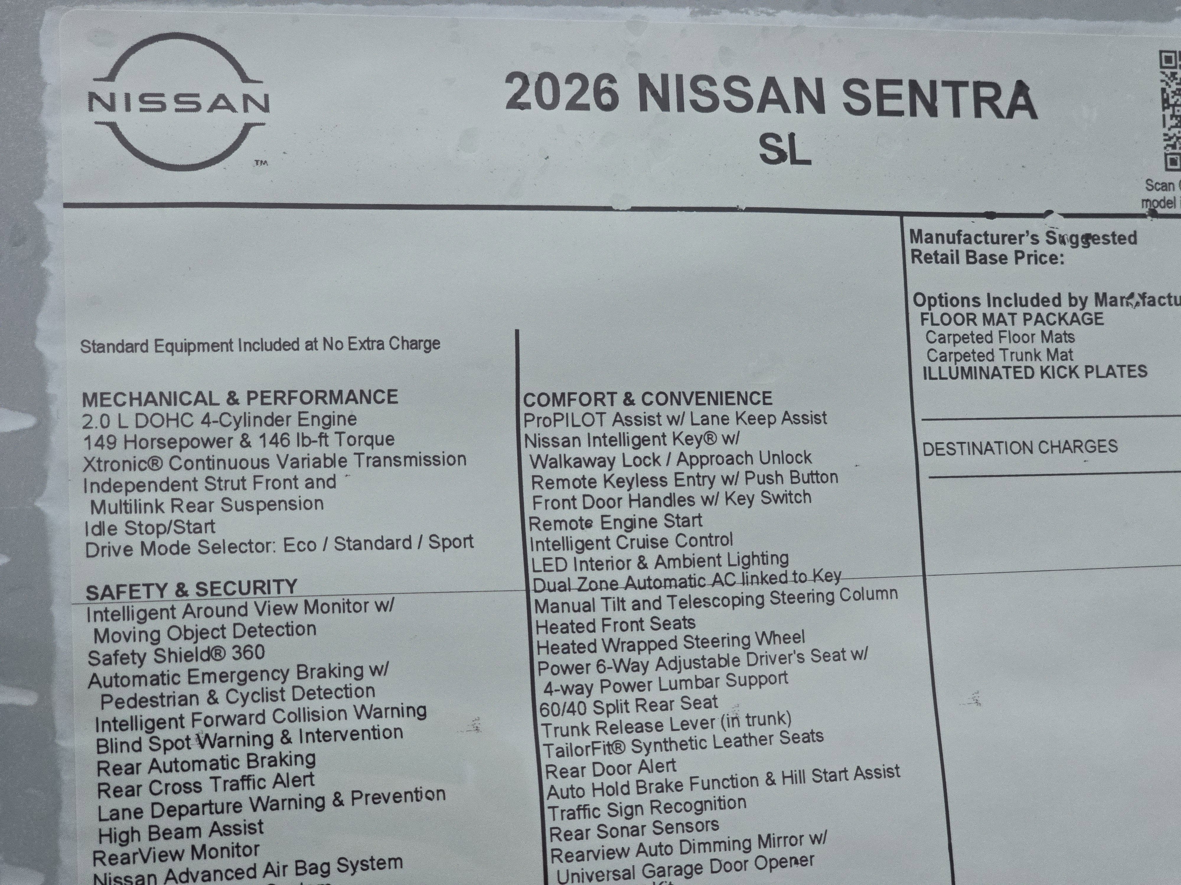 2026 Nissan Sentra SL
