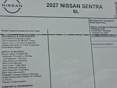 2027 Nissan Sentra SL