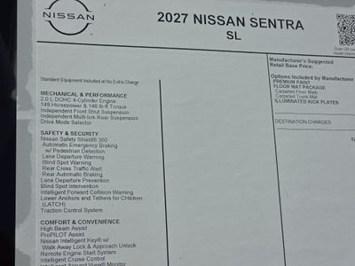2027 Nissan Sentra SL