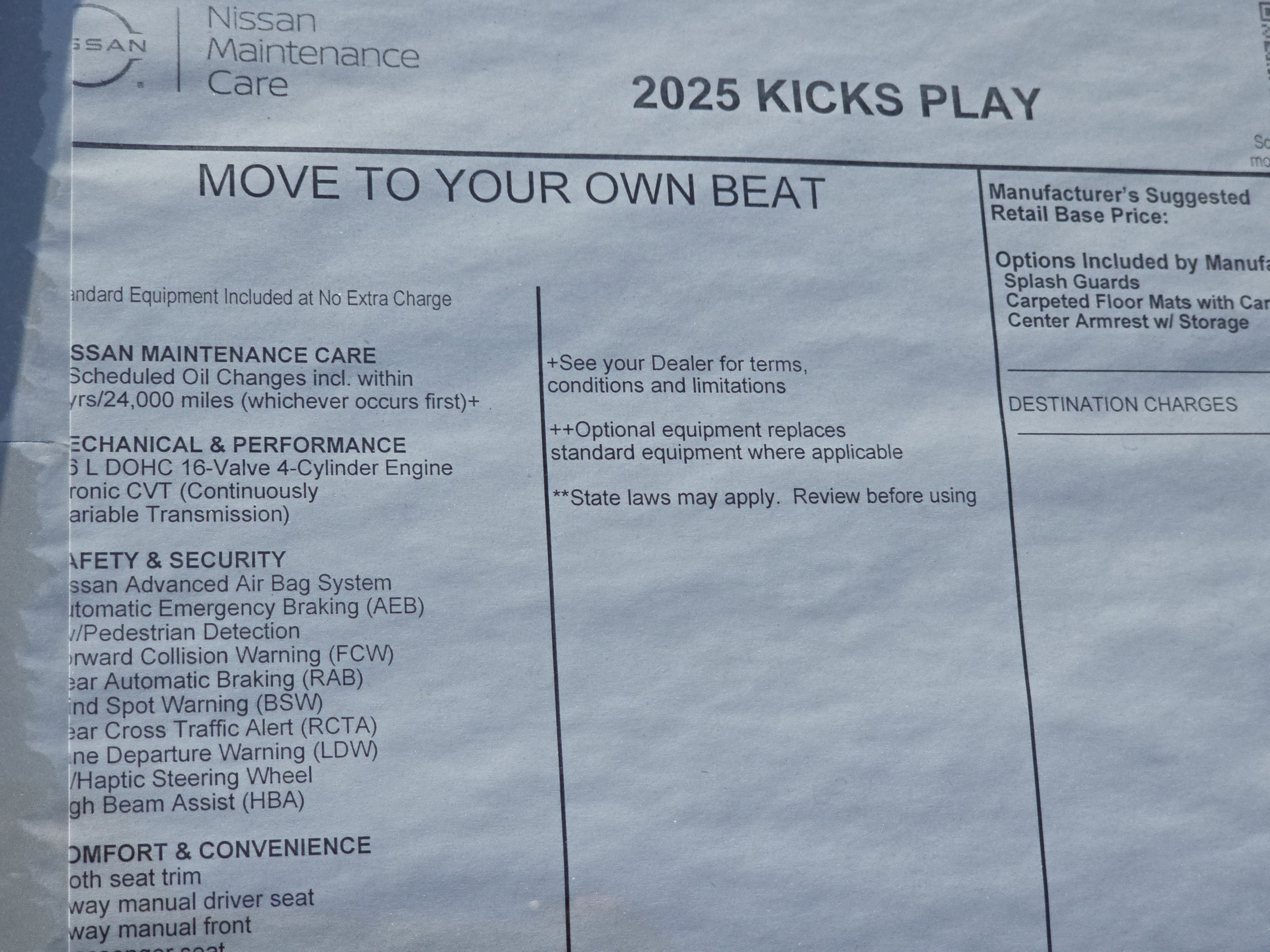 2025 Nissan Kicks Play S