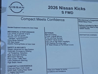 2026 Nissan Kicks S
