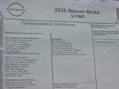 2026 Nissan Kicks S
