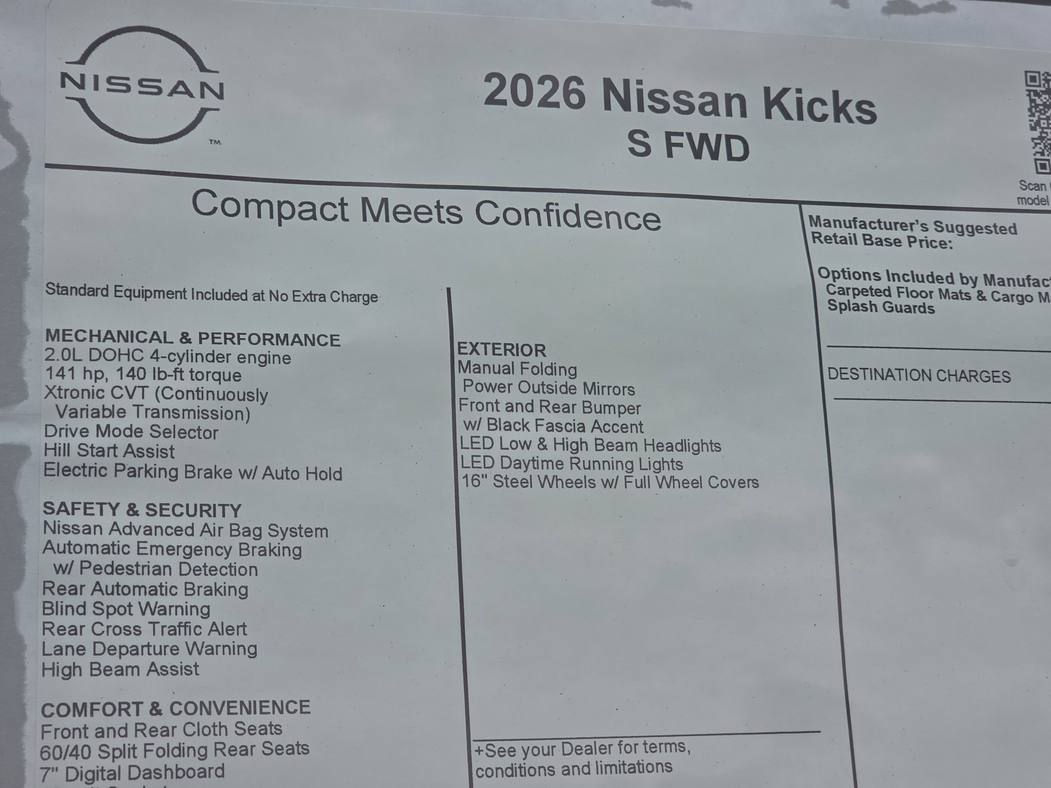 2026 Nissan Kicks S