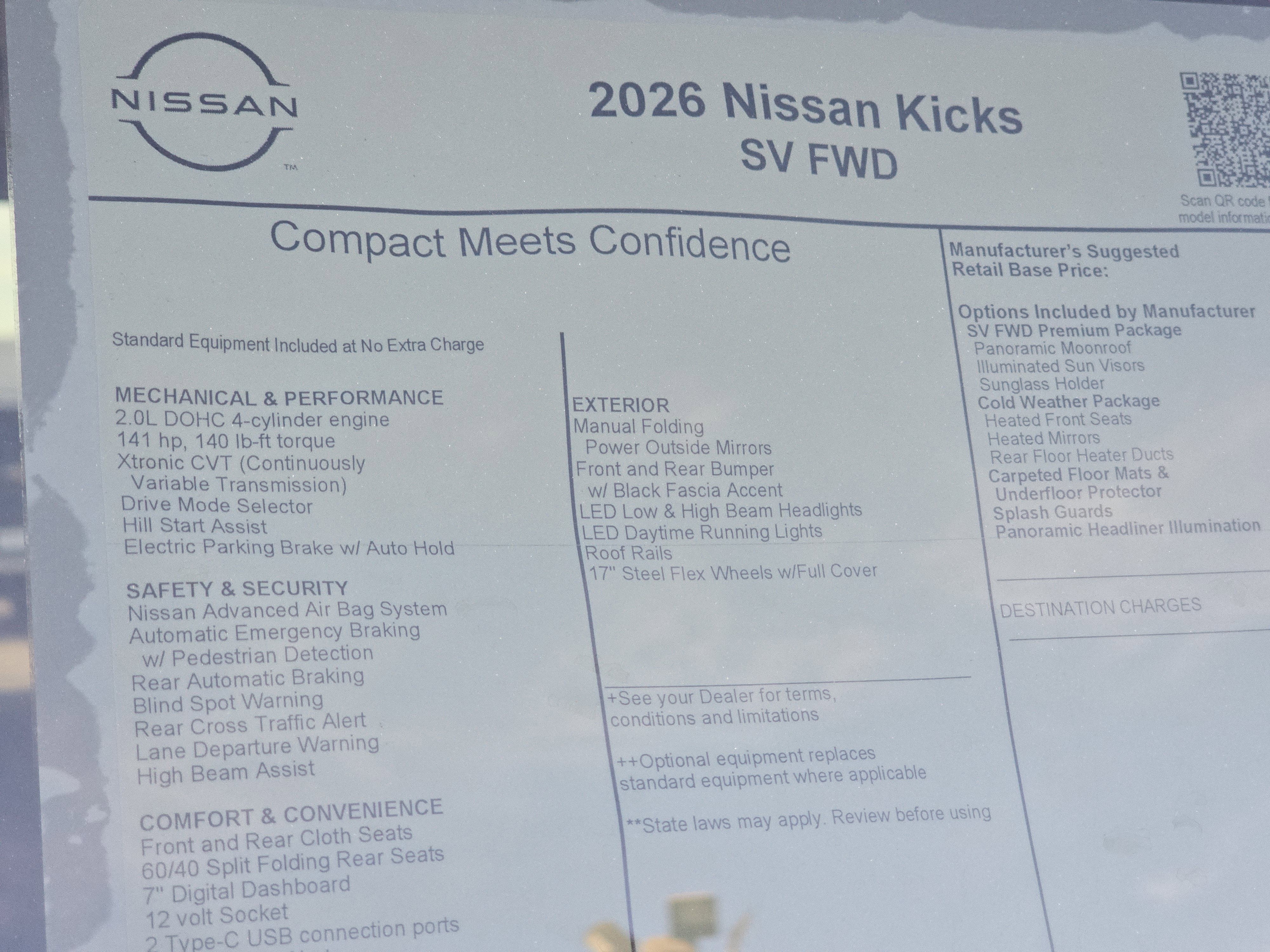 2026 Nissan Kicks SV