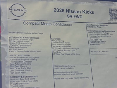 2026 Nissan Kicks SV