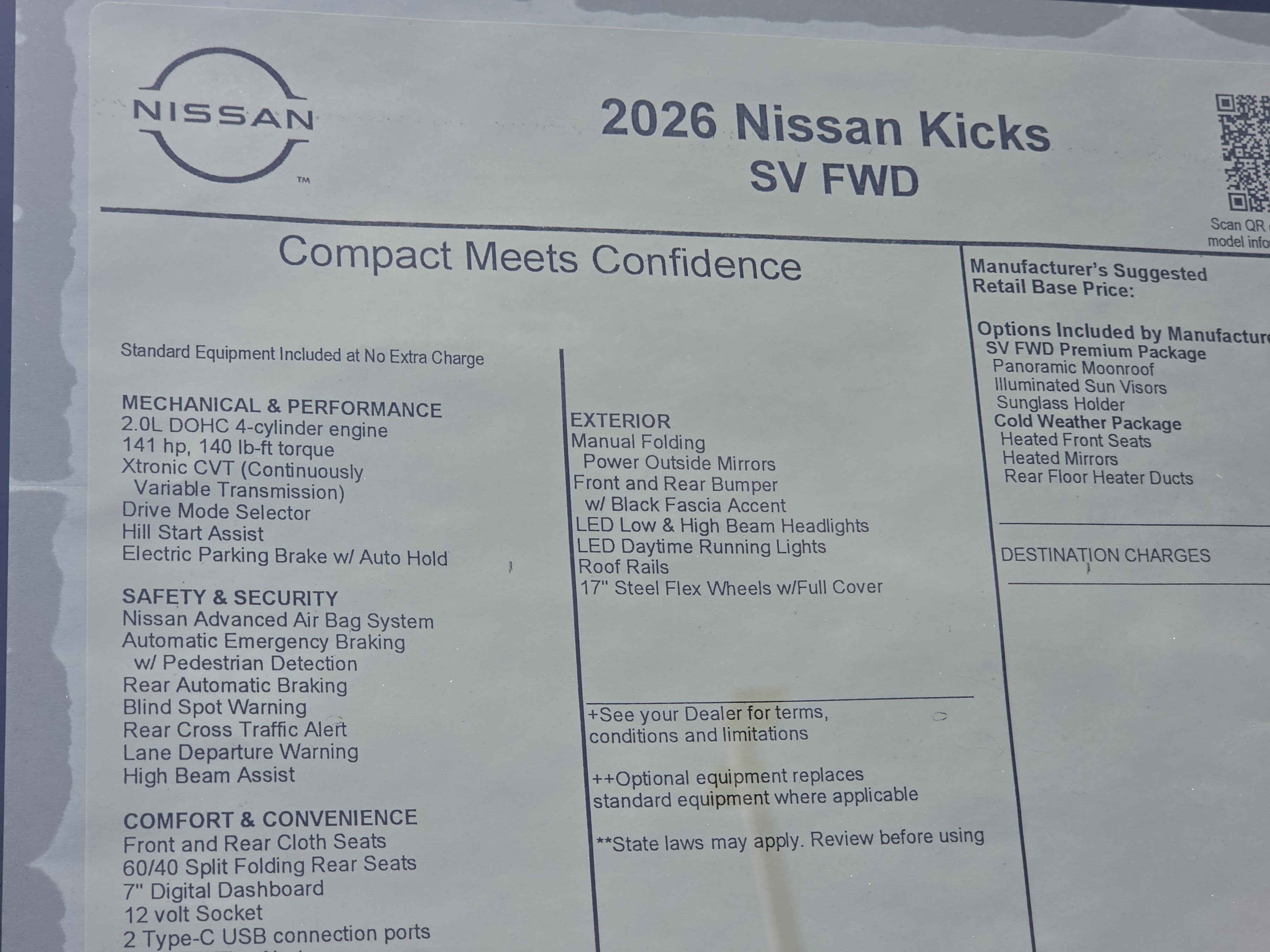 2026 Nissan Kicks SV
