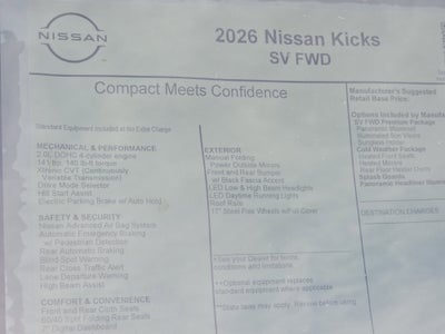 2026 Nissan Kicks SV