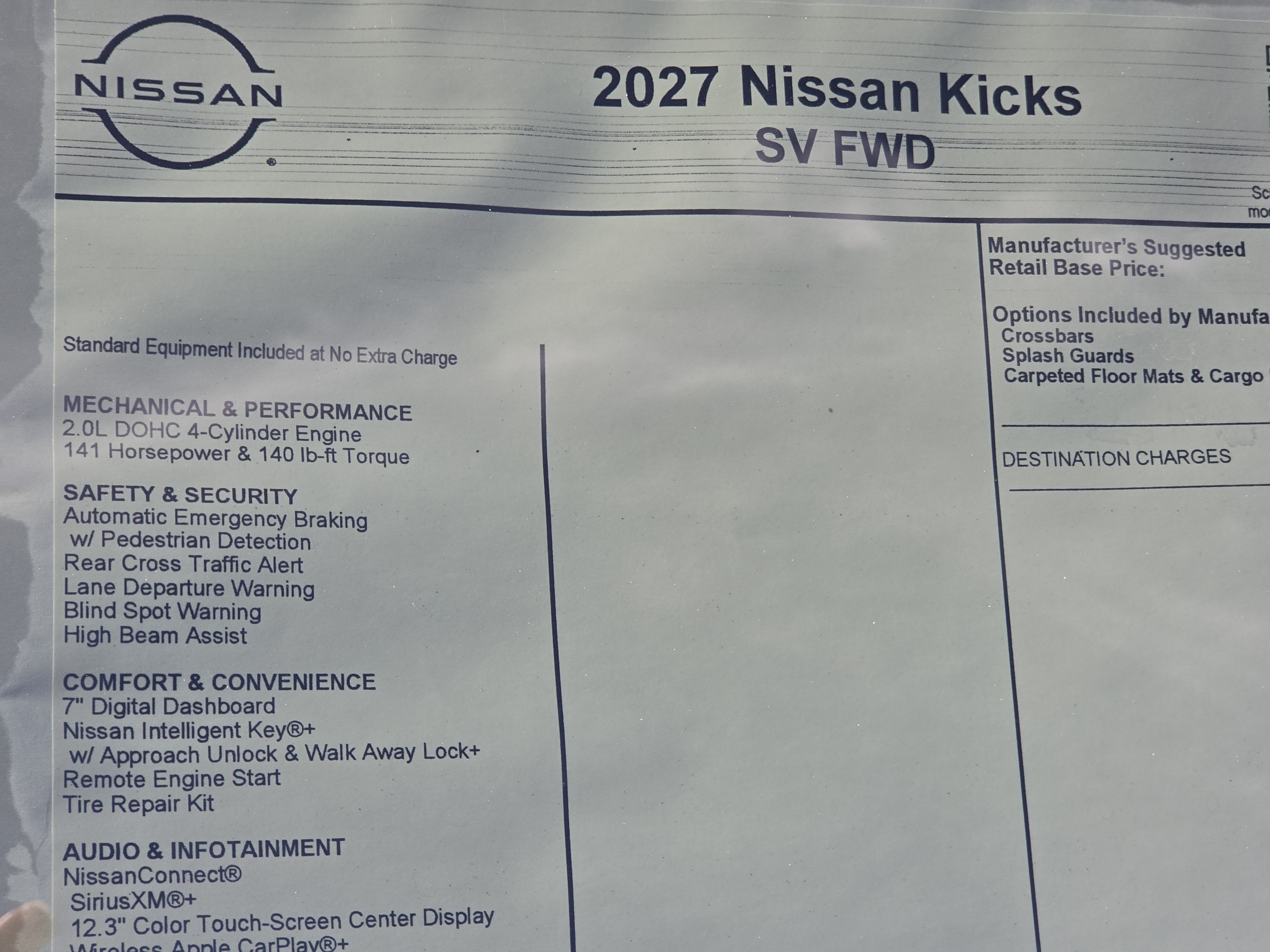 2027 Nissan Kicks SV