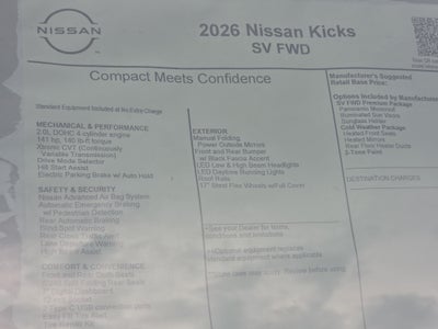 2026 Nissan Kicks SV