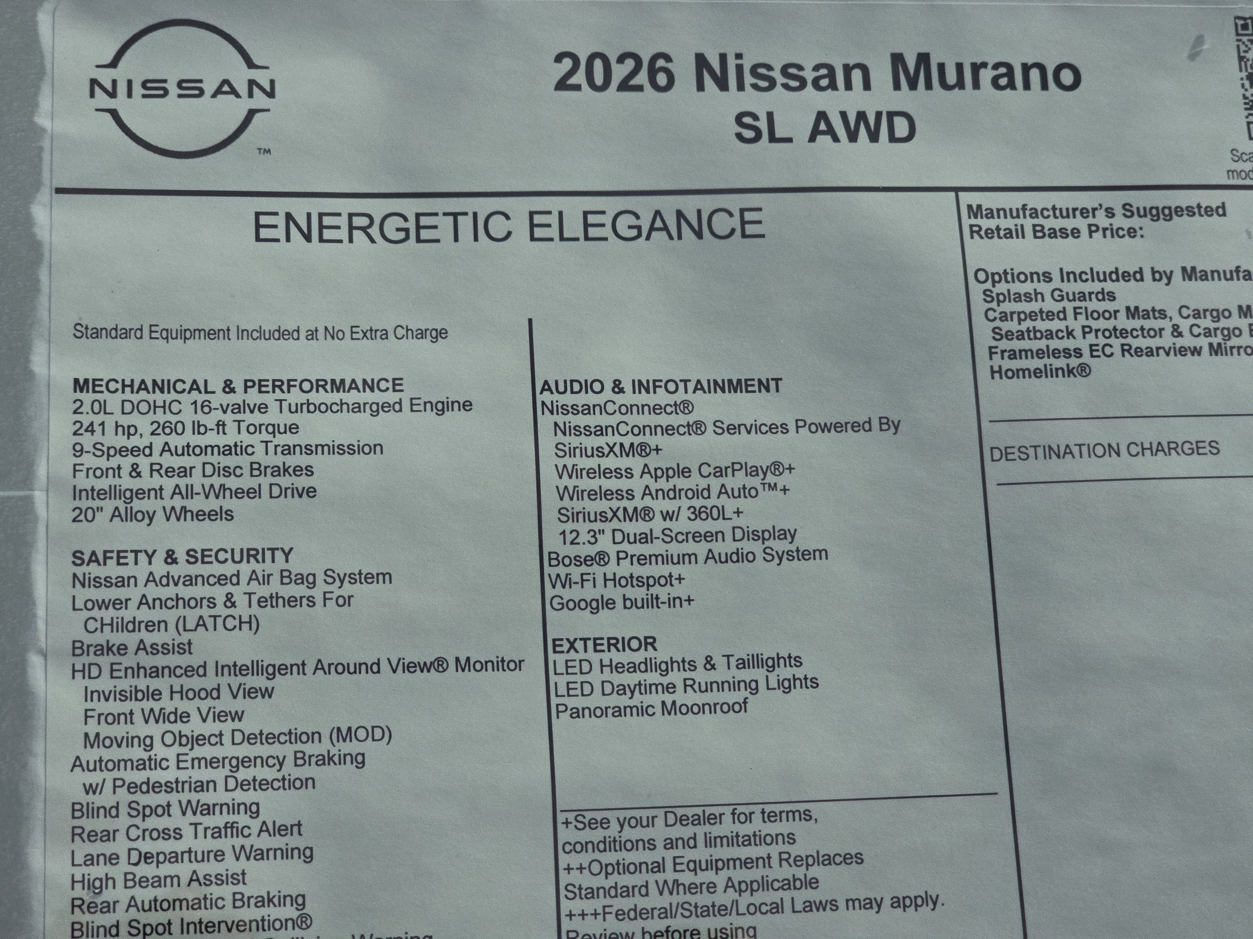 2026 Nissan Murano SL