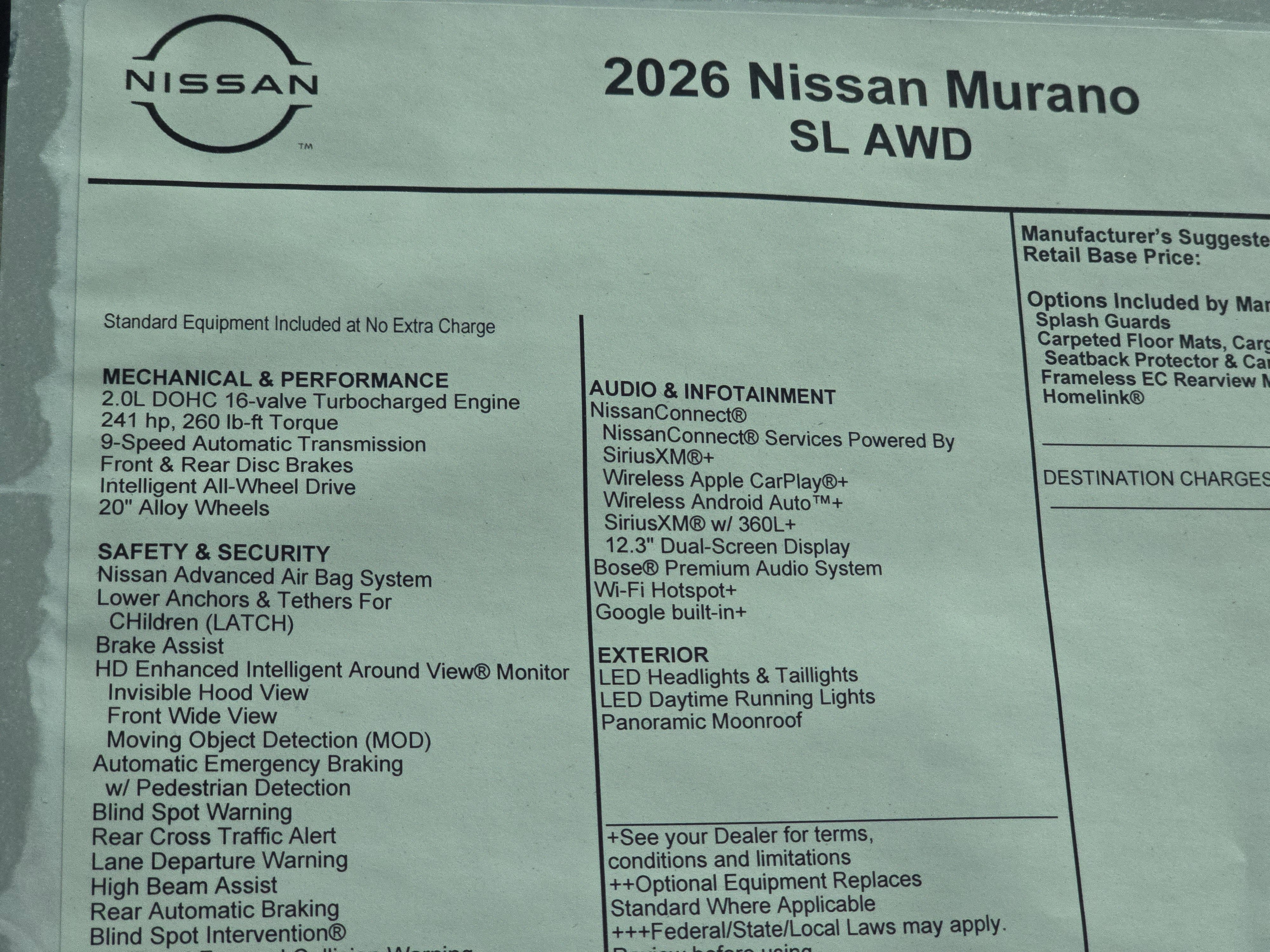 2026 Nissan Murano SL