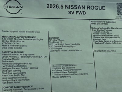 2026 Nissan Rogue SV