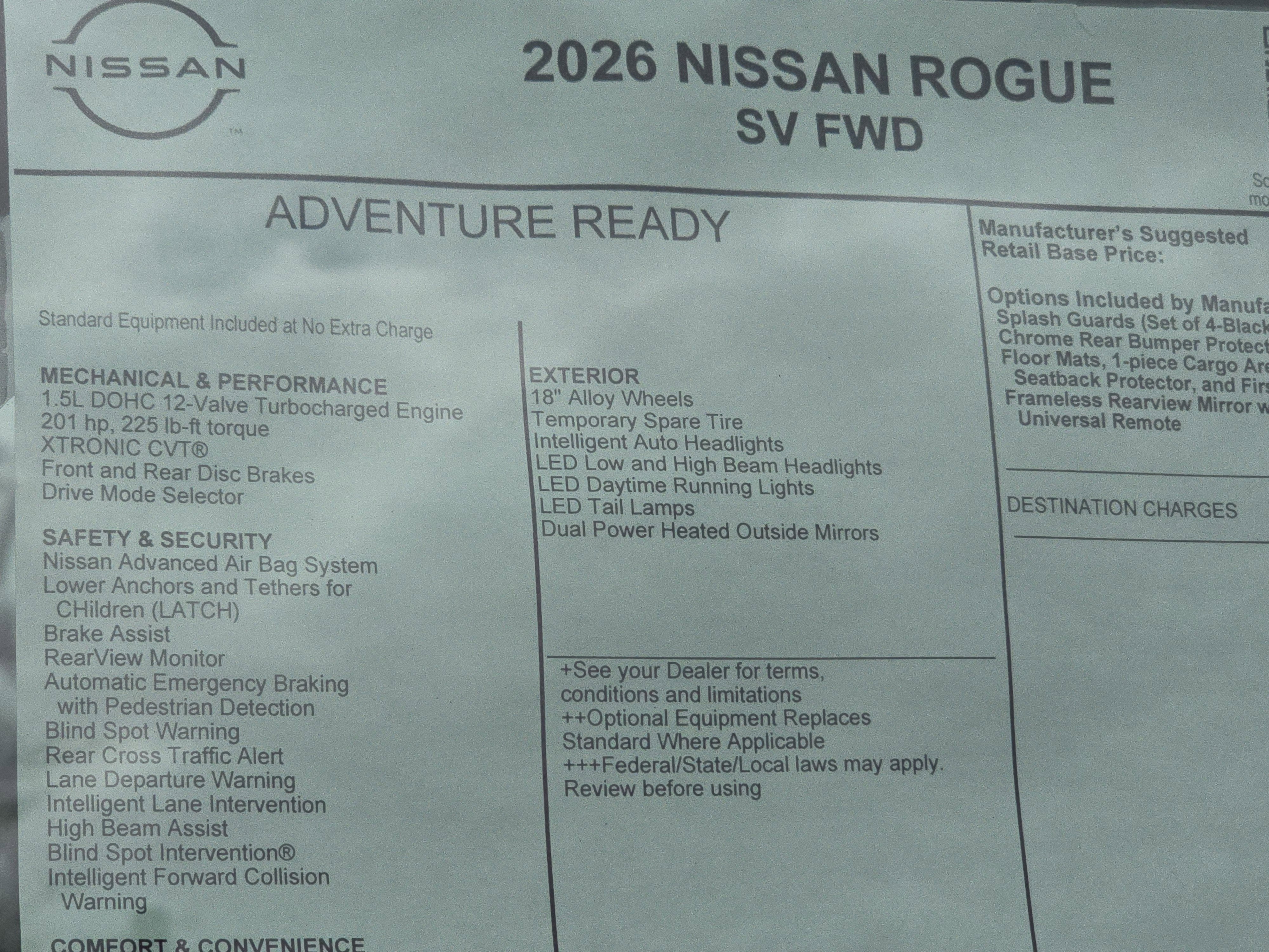2026 Nissan Rogue SV