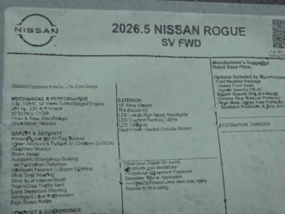 2026 Nissan Rogue SV
