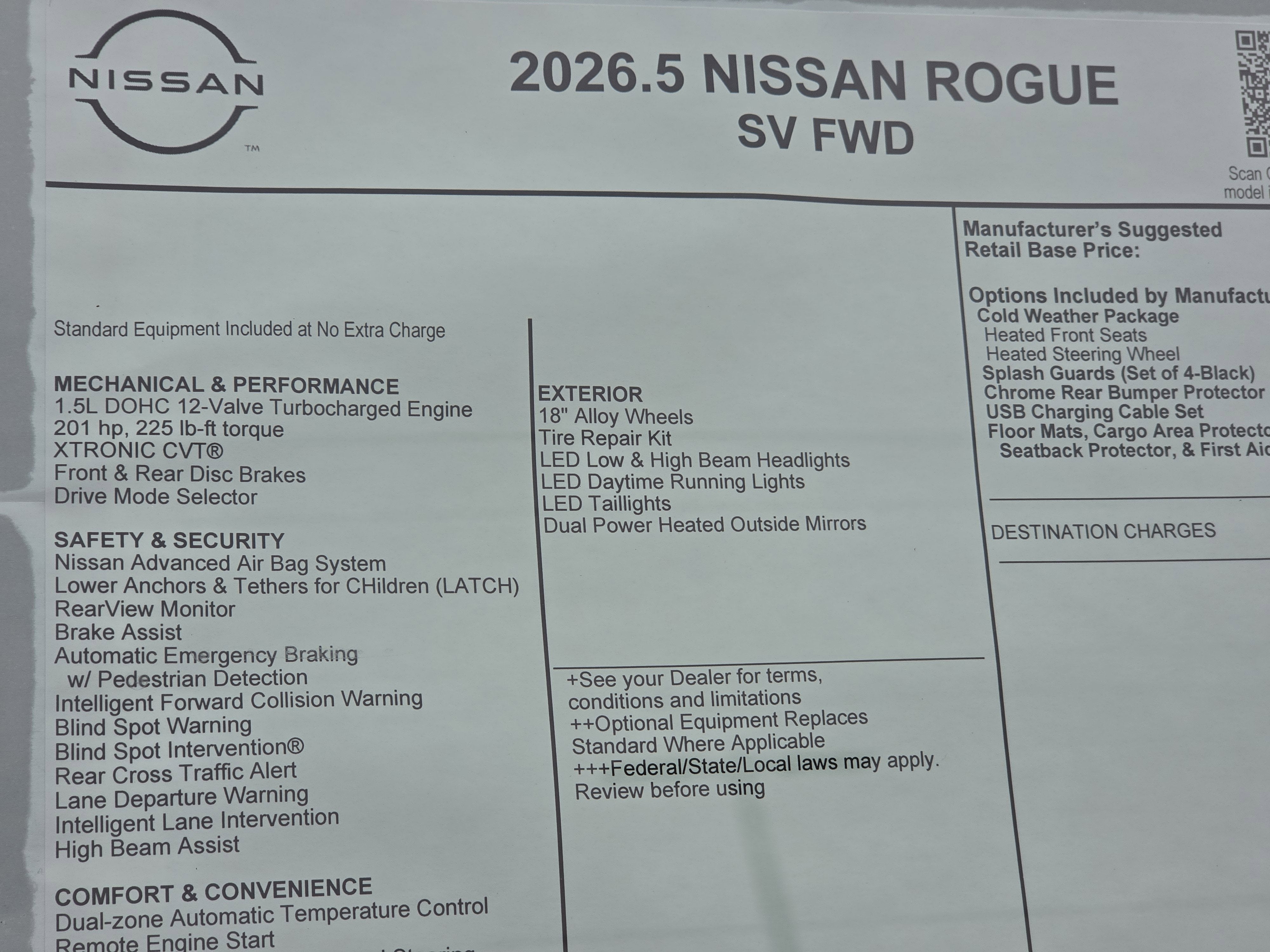 2026 Nissan Rogue SV