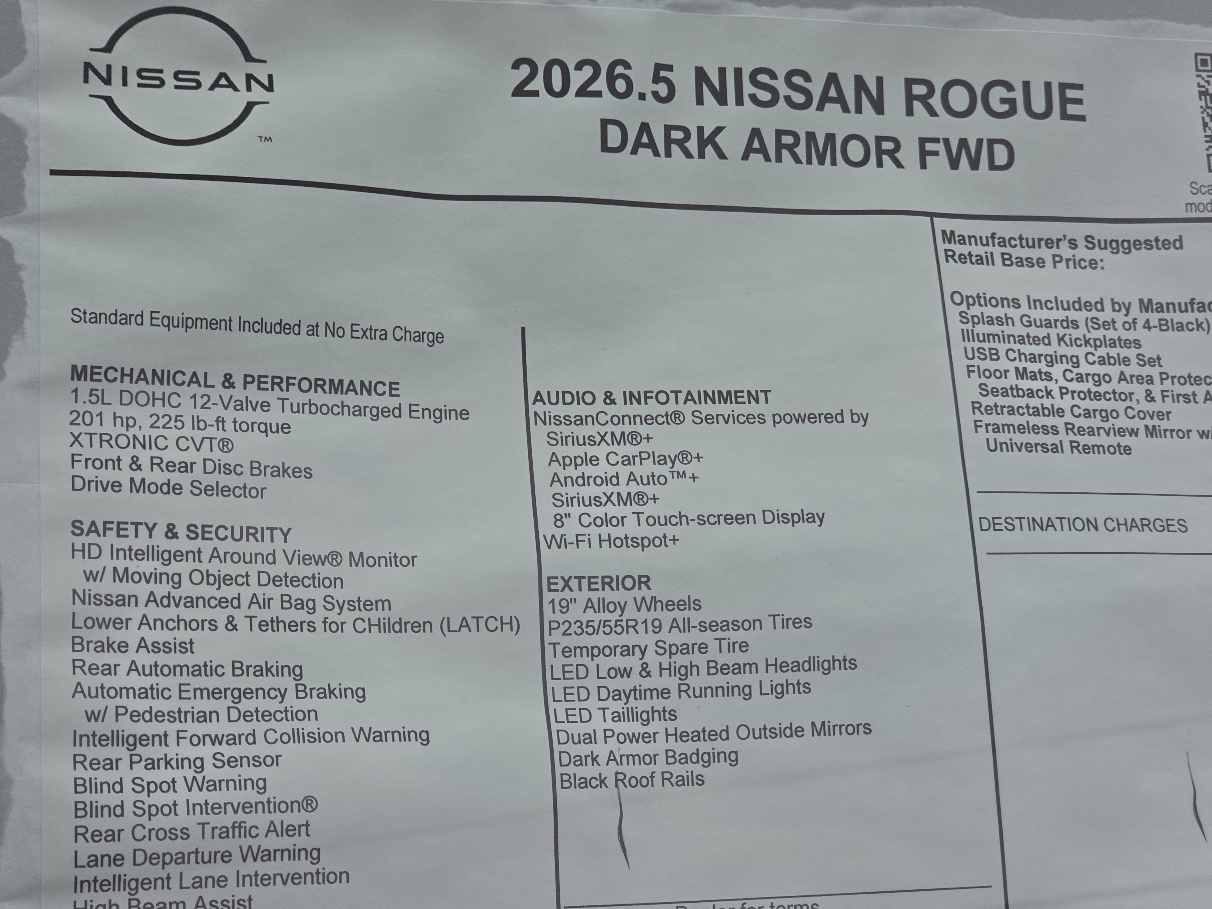 2026 Nissan Rogue Dark Armor