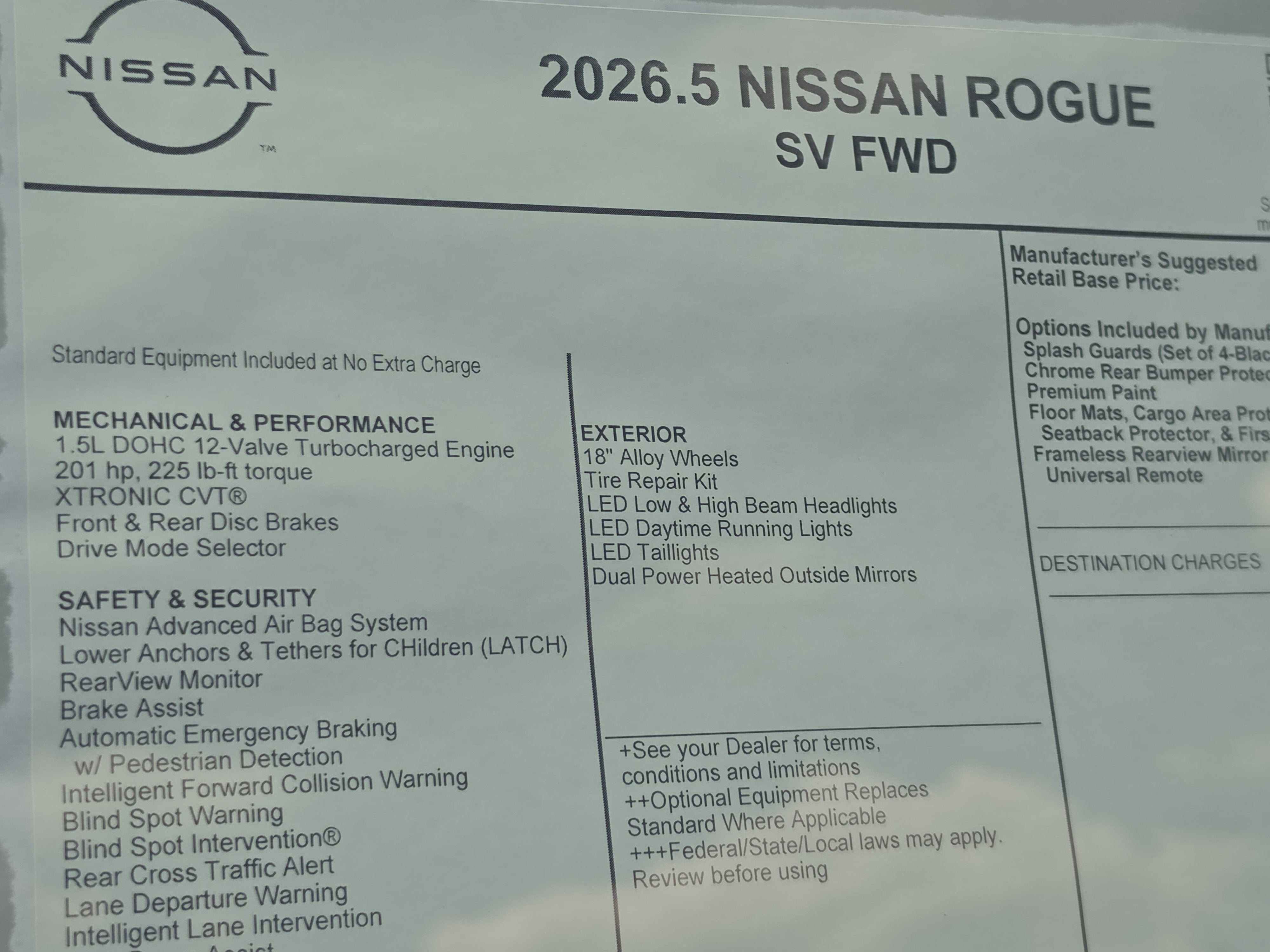 2026 Nissan Rogue SV