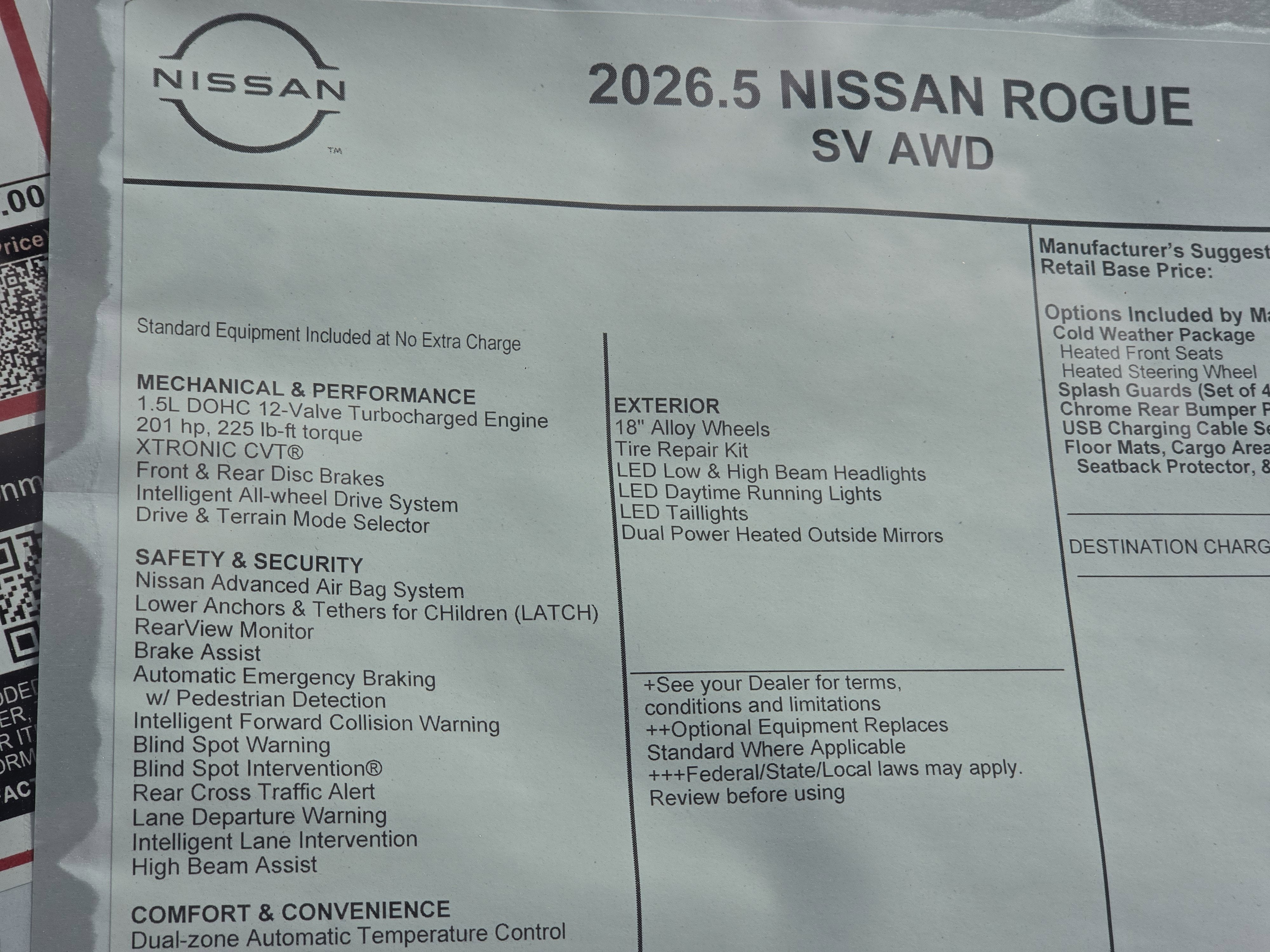 2026 Nissan Rogue SV