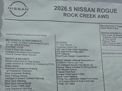 2026 Nissan Rogue Rock Creek