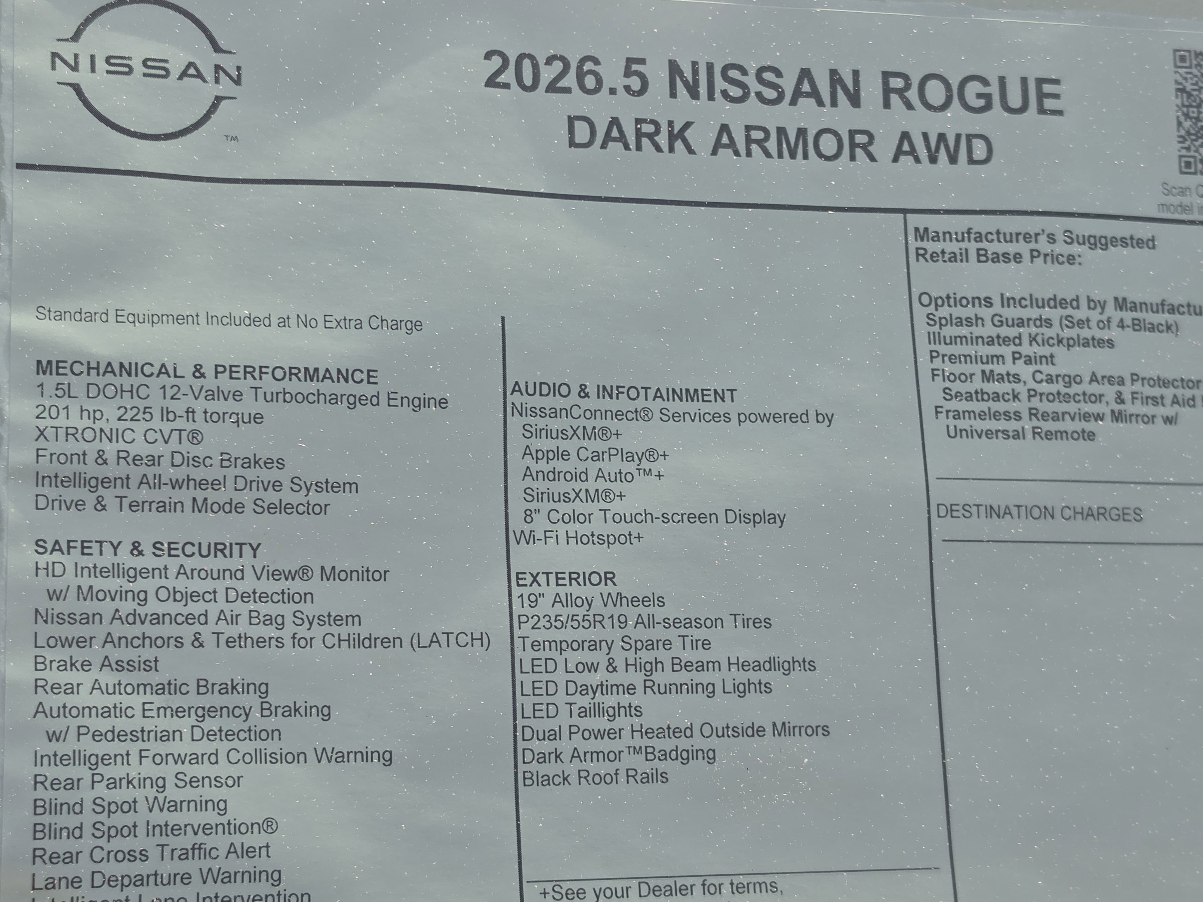 2026 Nissan Rogue Dark Armor