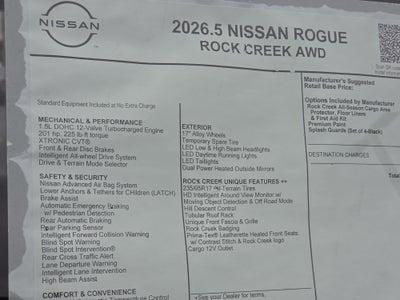 2026 Nissan Rogue Rock Creek