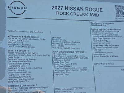 2027 Nissan Rogue Rock Creek